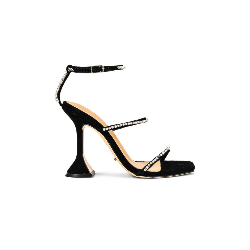 Tony Bianco 'Shy' Black Leather Sandal Size 8.5